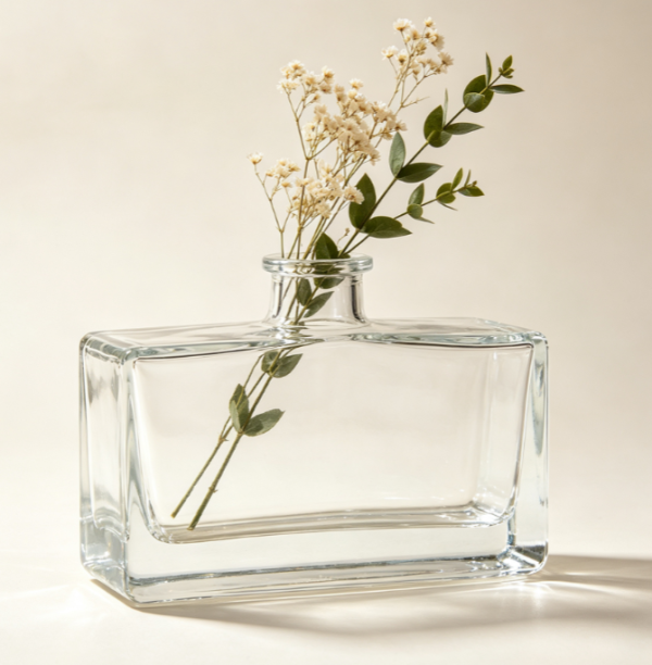 Rectangular glass vase
